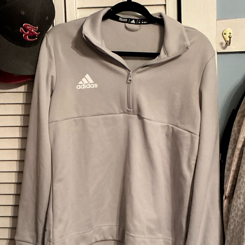 Adidas Gray Quarter-Zip Women's Top